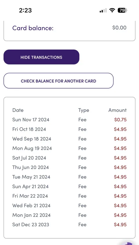 Giftcards.com charged me a fee every month I didn’t use my card until the balance went to 0