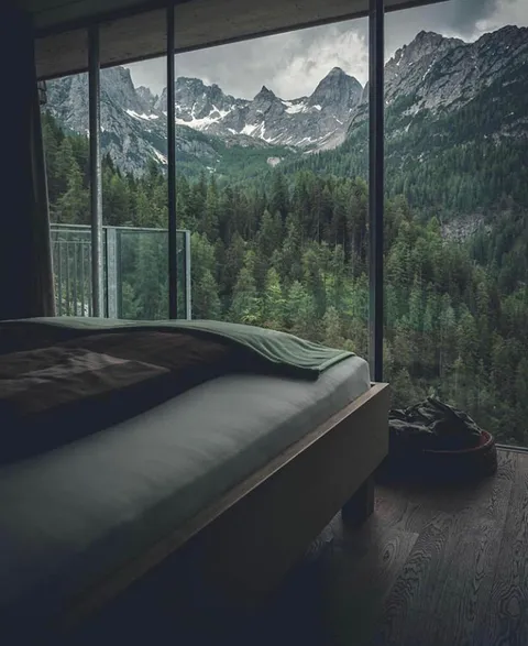 Cozy bed with an amazing view