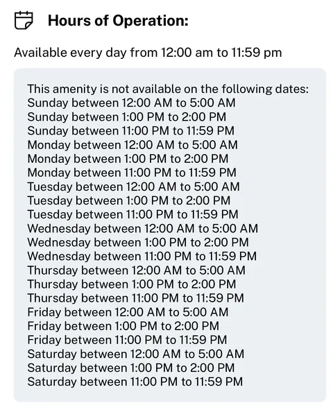 These are the hours of operation of my condo gym