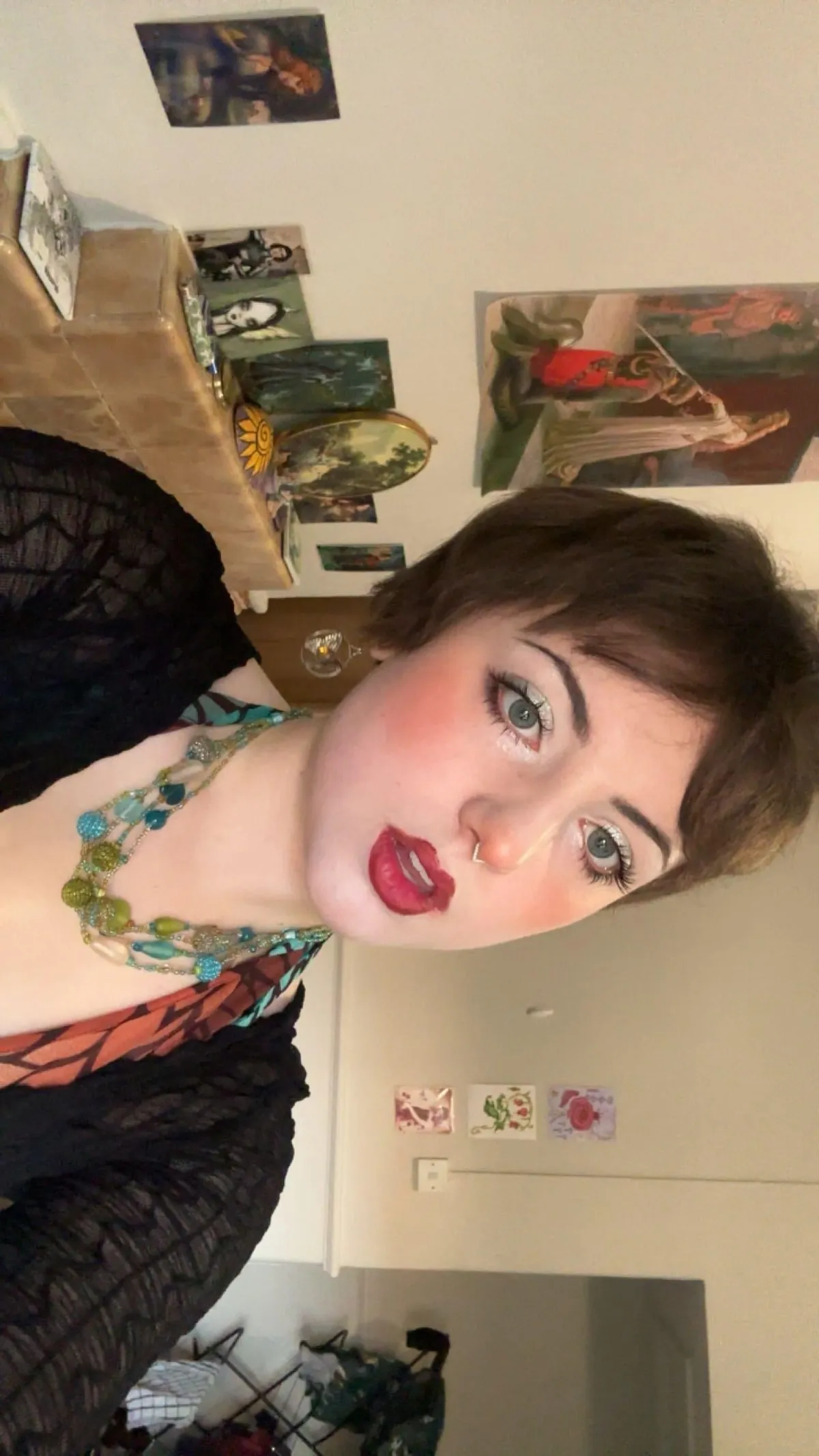 Blue shadow and orange blush !🧡🩵