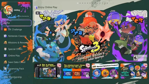 Nintendo Switch Online now features a special theme for Splatoon Raiders