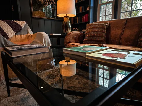 My cozy home library. Still many shelves to fill.