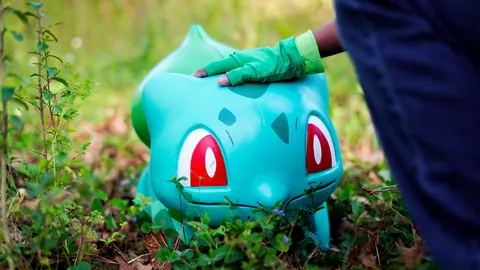 Did a photoshoot with my son for his birthday! Made the Bulbasaur myself.