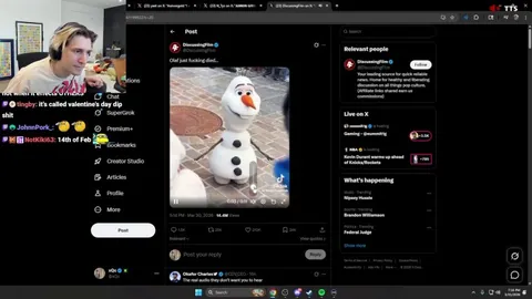 xQc forgets he's scrolling through modern Twitter