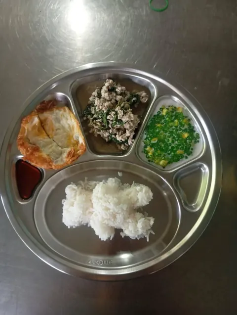 School lunch for a 3 year old Thai kid.