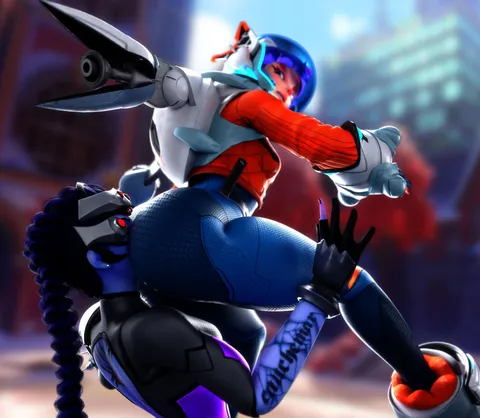 Juno's uses her Special Melee Attack on Widowmaker (crackedorb)