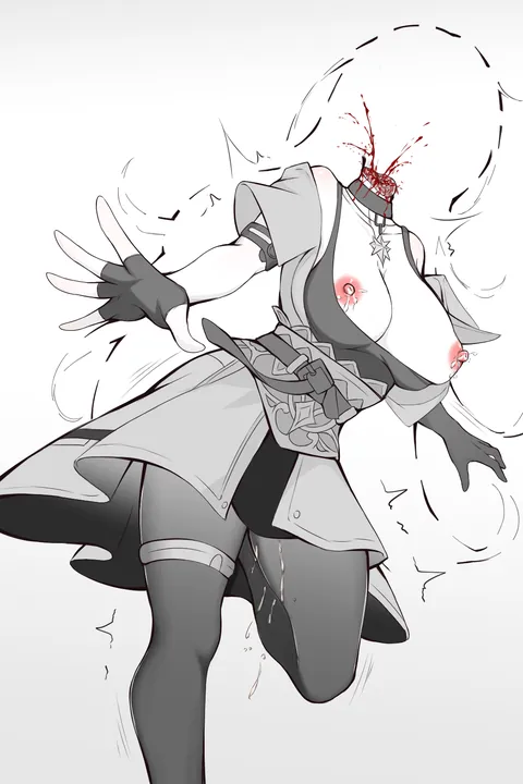 Poof! Her head is now gone