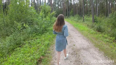 Walking down the road and flashing my pretty body