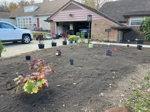 Had a full line sewer replacement a year after we bought our house. Instead of regrowing the grass, we transformed it into a garden over the course of 14 months.