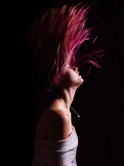 My girlfriend was excited about her new pink hair