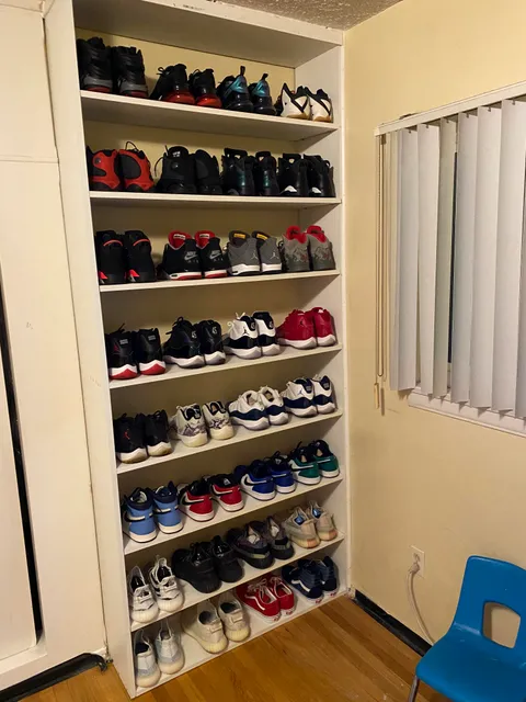 My mom passed away last month from cancer and after a rough holiday season, my dad and I built these shelves so I can display my shoes. This really helped cheer me up and made me bond with my dad even more.