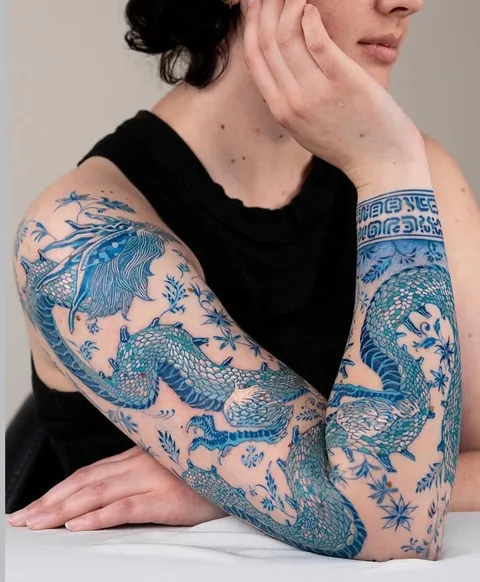 Tattoo artist turn skin into Porcelain inspired Art