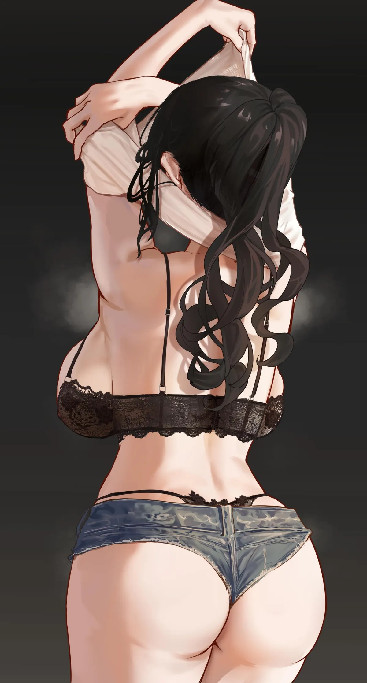 Taking off her shirt