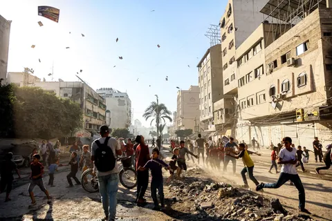 (OC) Leaflets ordering residents to immediately leave rain down on Gaza City