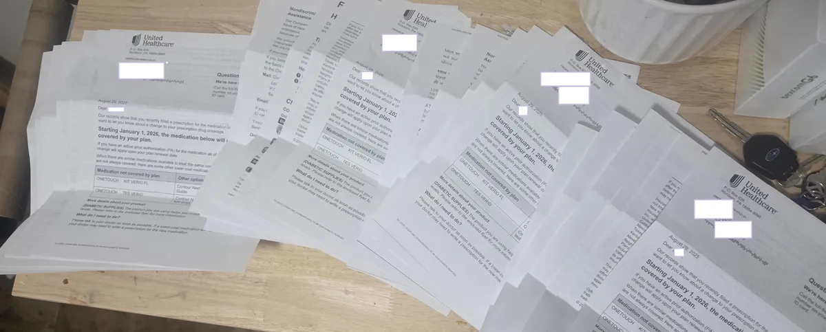 UHC sent me 4 double-sided 6-page letters denying my glucometer that they probably could have paid for with this ink