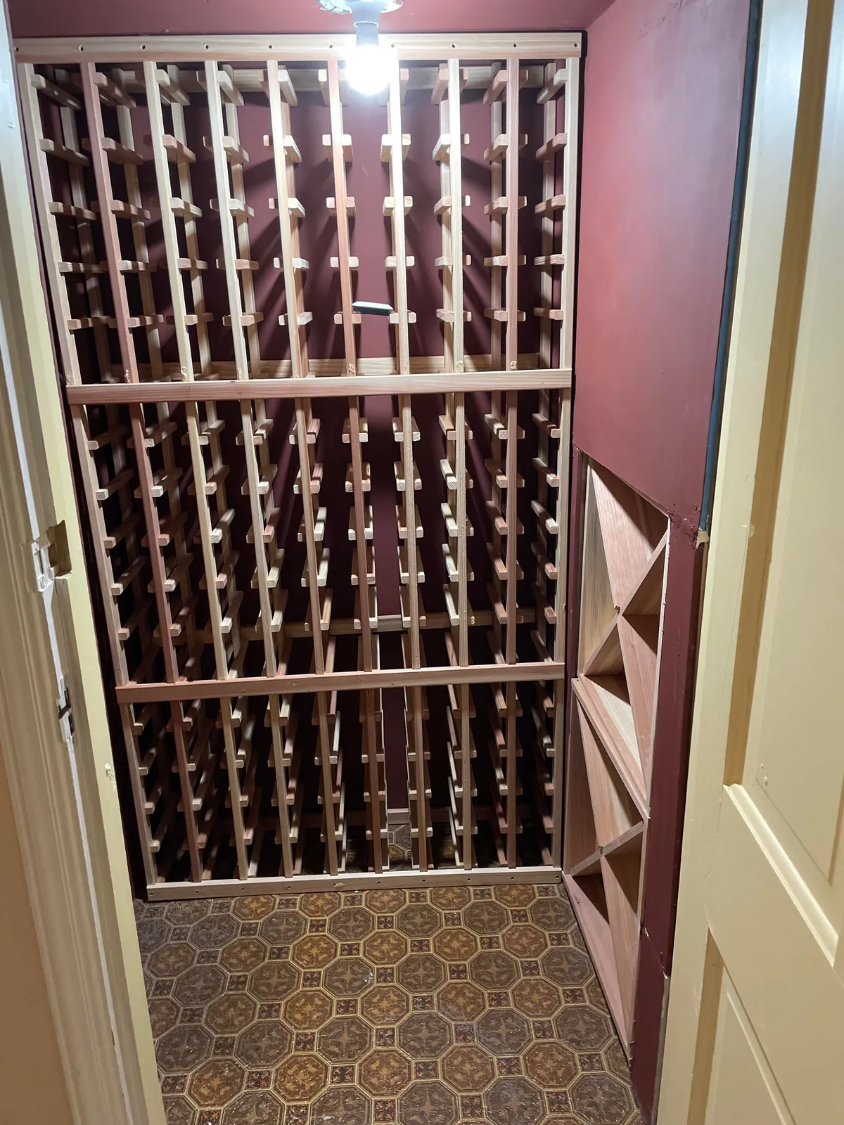 Built a wine closet under some stairs