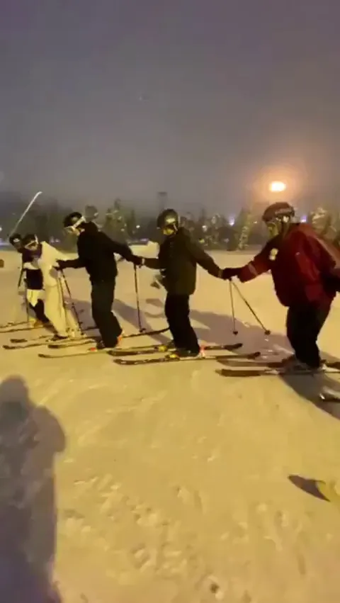 The way they all do a flip at the same time