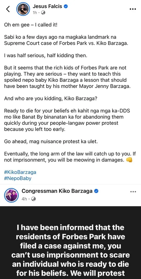 Forbes Park vs. Kiko Barzaga