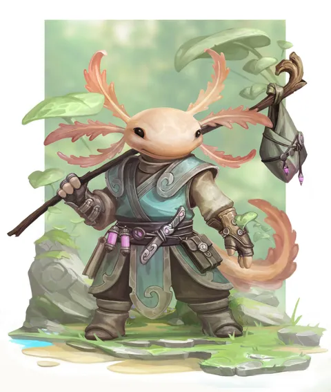 Axlotl adventurer, Me, Digital artwork, 2020
