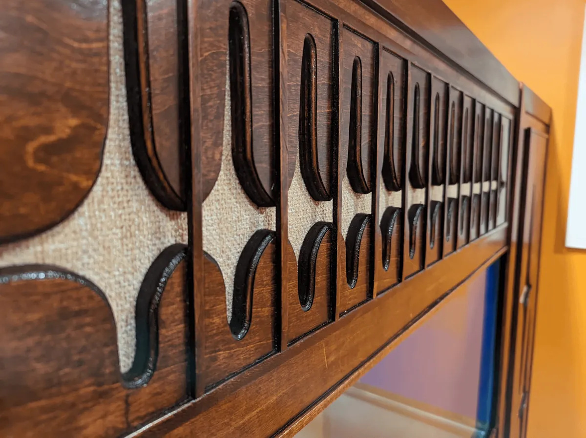 Mid Century-inspired room divider aquarium stand