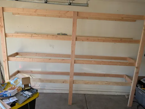 Made some shelves for my garage last year and the pictures just popped up in my memories. Kind of proud of them.