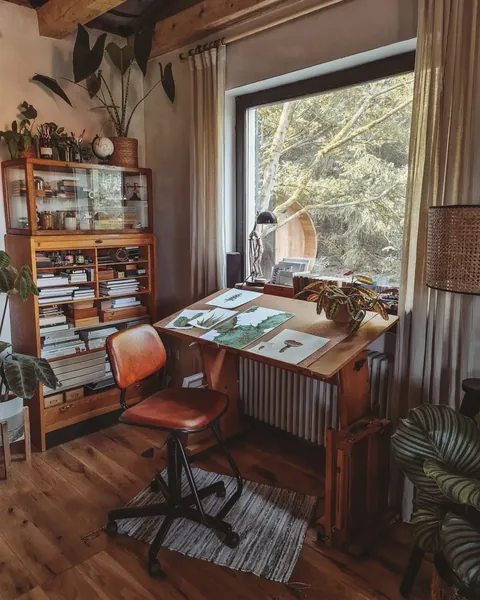Home office with houseplants in Bavaria, Germany [1440x1800]