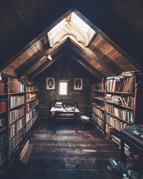 a perfect attic library
