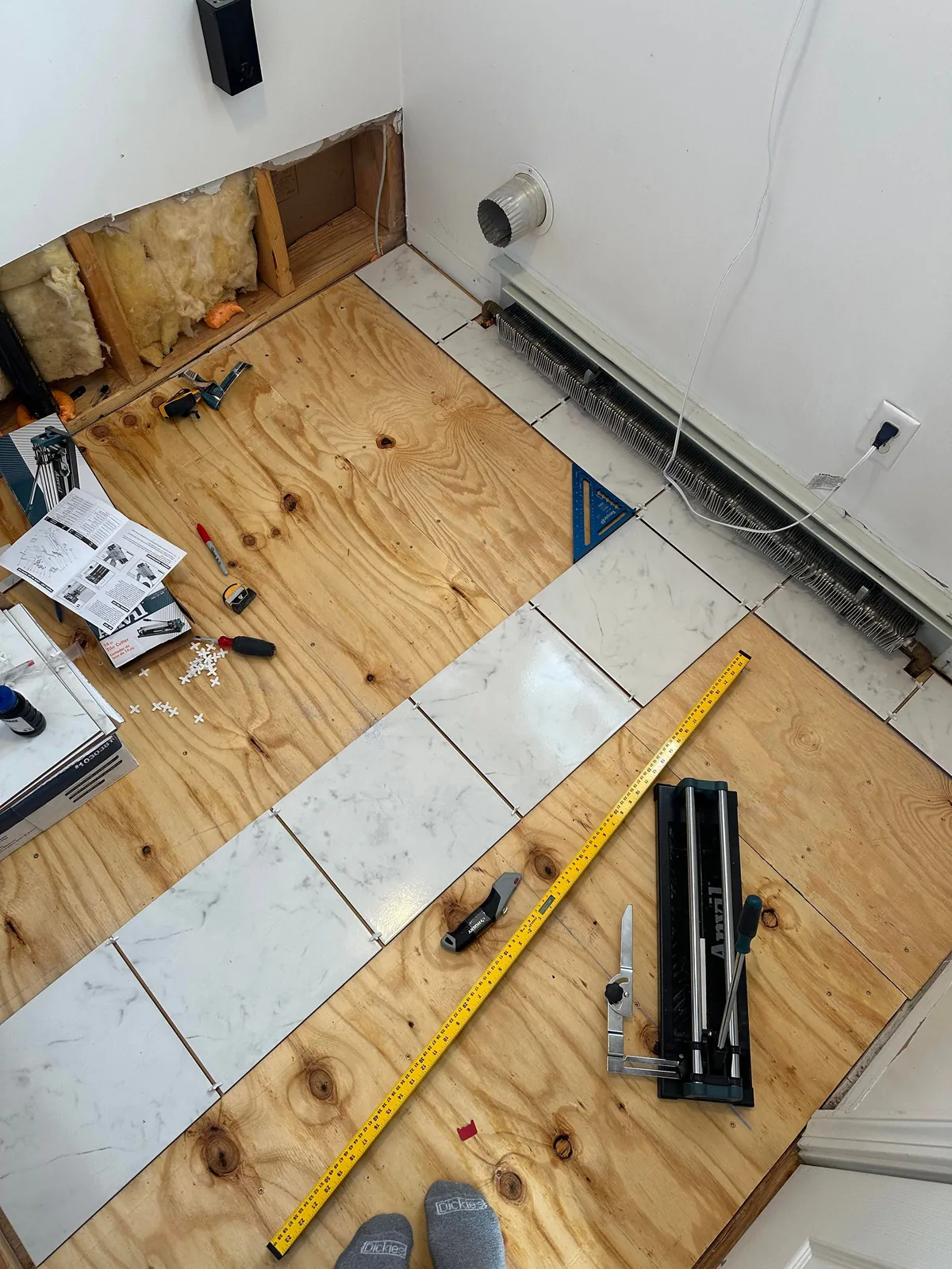 Washer flooded my laundry room so I learned how to tile.