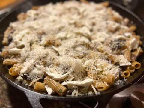 [homemade] baked mushroom Marsala tortiglioni