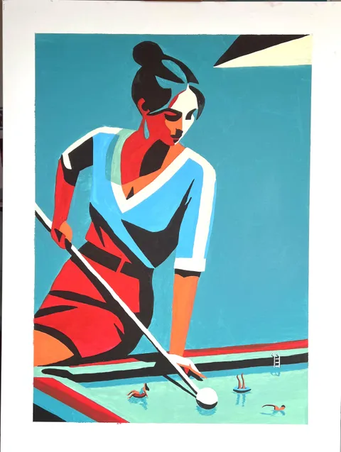 Pool, dugsaresound (me), acrylic on canvas, 2024