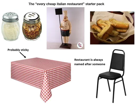 The "every cheap italian restaurant" starter pack