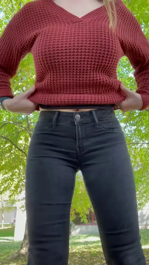 Went outside the office for walk and felt like being naughty