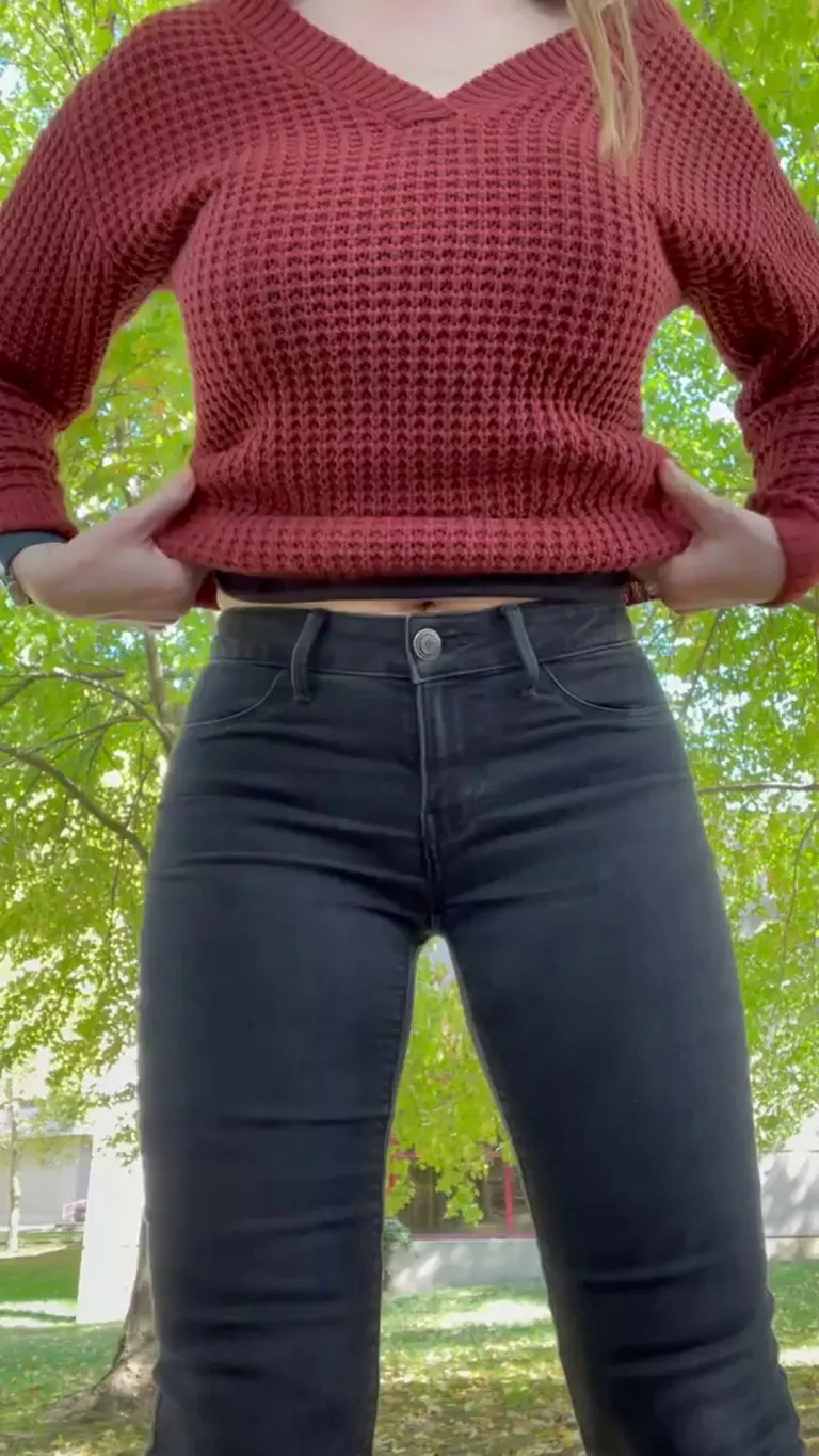 Went outside the office for walk and felt like being naughty