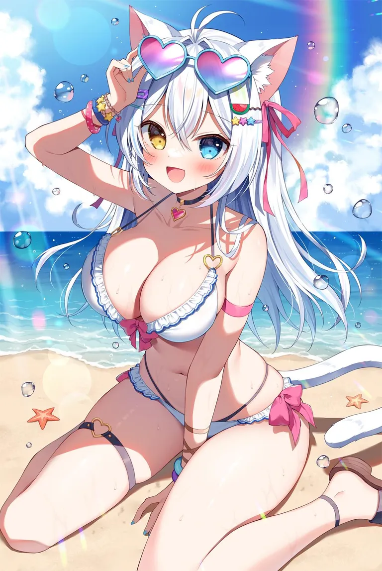 Catgirl that enjoys the beach
