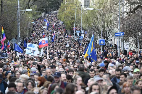 Pro-European protests in Slovakia on April 4th