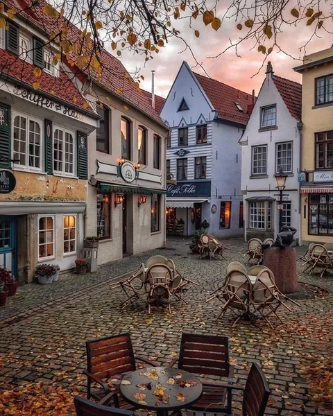Autumn morning in Bremen Germany