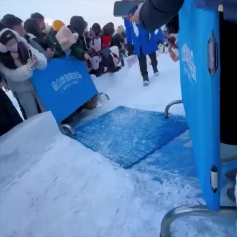 March of the Penguins. One of the penguins has an orange backpack 