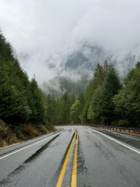 Misty mountain road