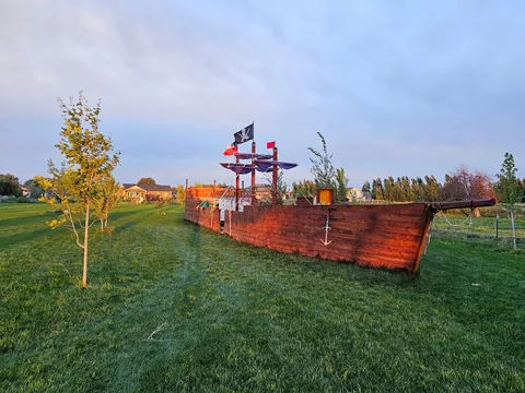 I built a pirate ship in my back yard for my kids after seeing how much a big playsets were.