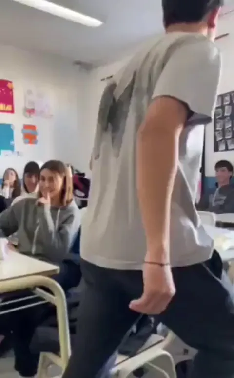 He didn't have the money to buy the class sweatshirt, so his classmates gave it to him.. Humanity