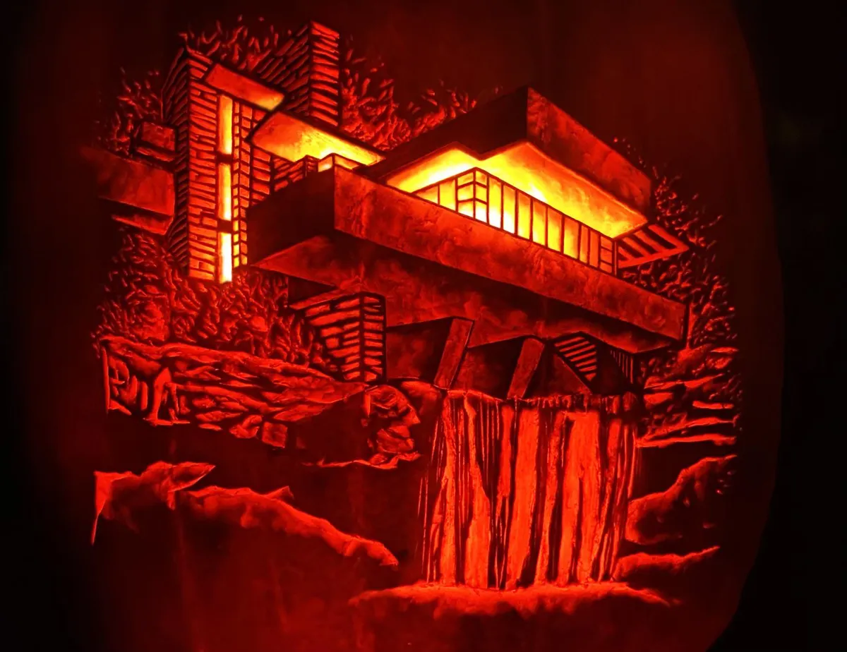 A couple hours late, but my pop carved falling water for his yearly pumpkin carving. Happy Halloween everyone!