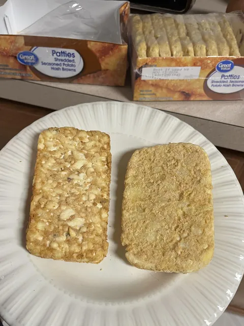 Visible Decline in Hash Brown Quality from One Walmart Package to the Next