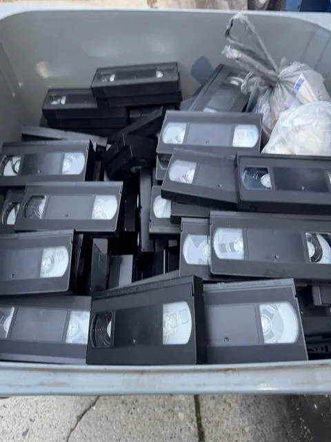 For almost 2 months now this trash can on my route has been filled with unmarked vhs tapes. I’m afraid of what’s on them.