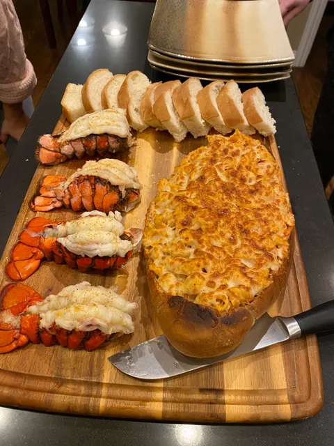 My sister made us pasta a la vodka in a bread bowl with lobster tails a couple nights ago