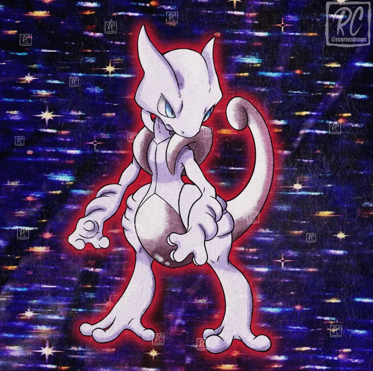 Mega Mewtwo X &amp; Y Gen 1 Retro Style! [OC]