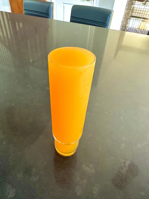 This peach juice I poured