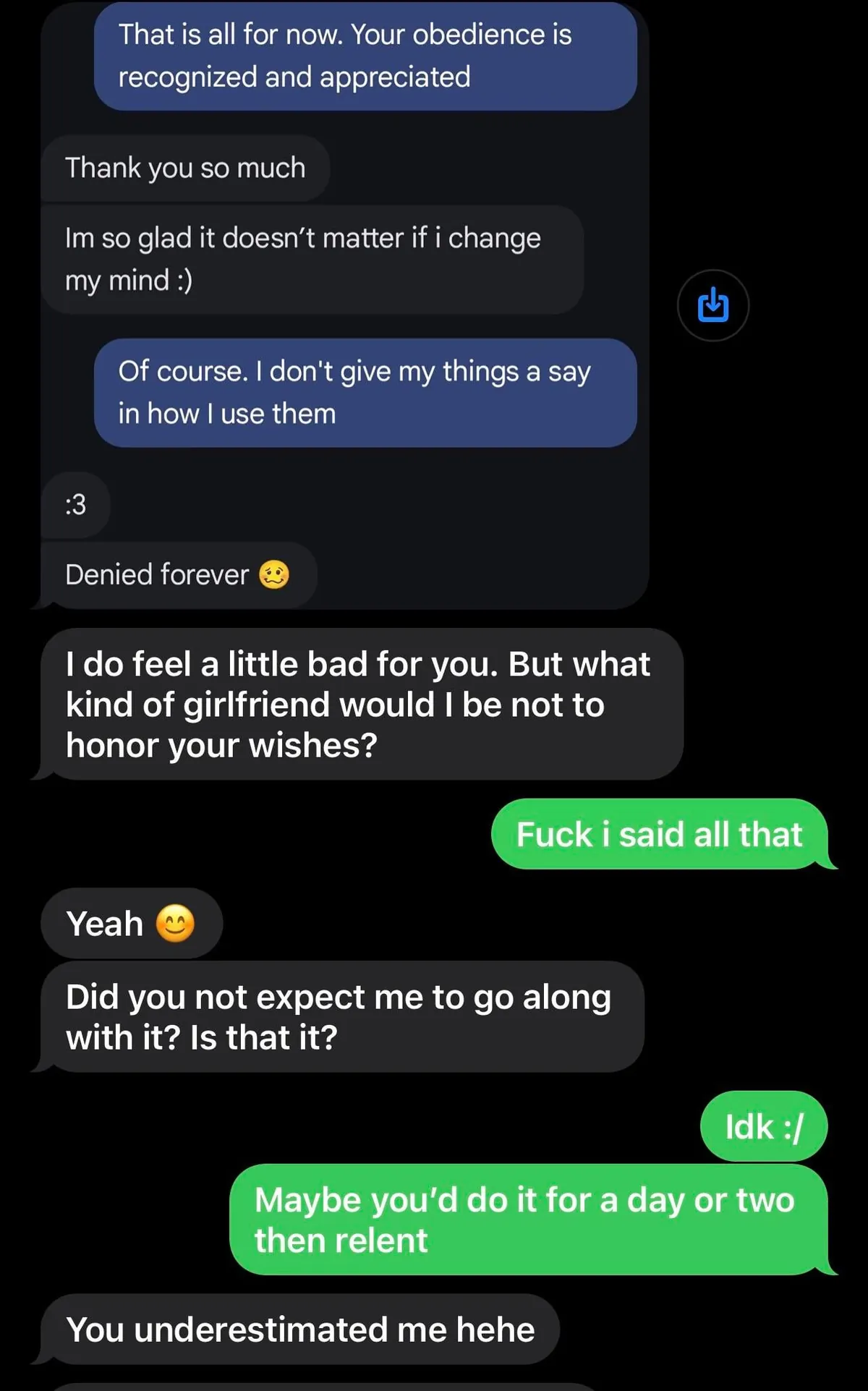 Permanent denial - feeling regret