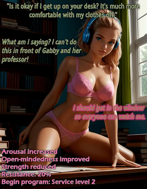 Evie volunteers for a class project