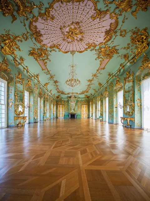 The Golden Gallery of Charlottenburg Palace in Berlin, Germany, was created in 1746 and is considered a prime example of Friderician Rococo.