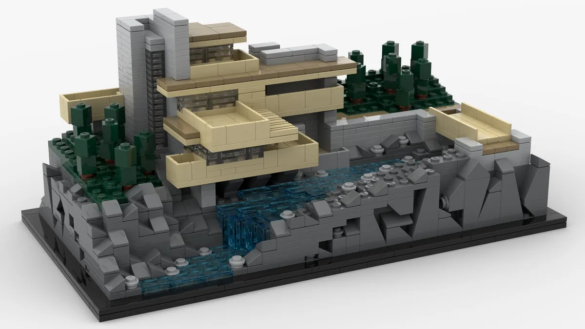 If anyone is interested in Lego this is my rendition of FLW's Falling Water [building]